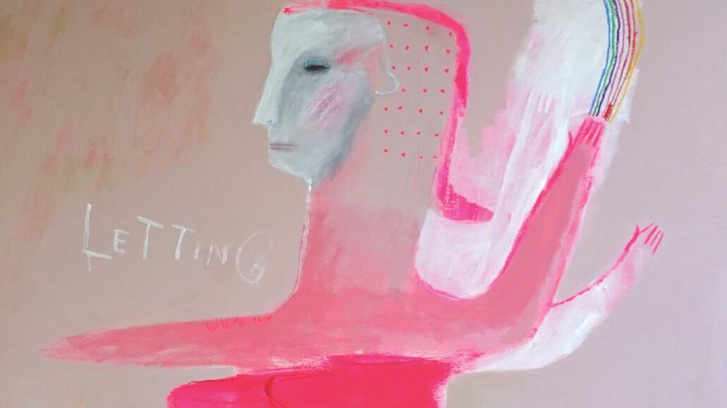 Angie Goto, Letting Go. Acrylics,100 x 100cm.
