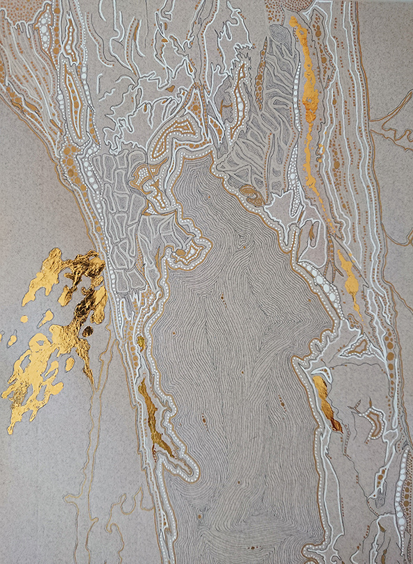 Lightning Ridge, framed work on paper by Lux Eterna