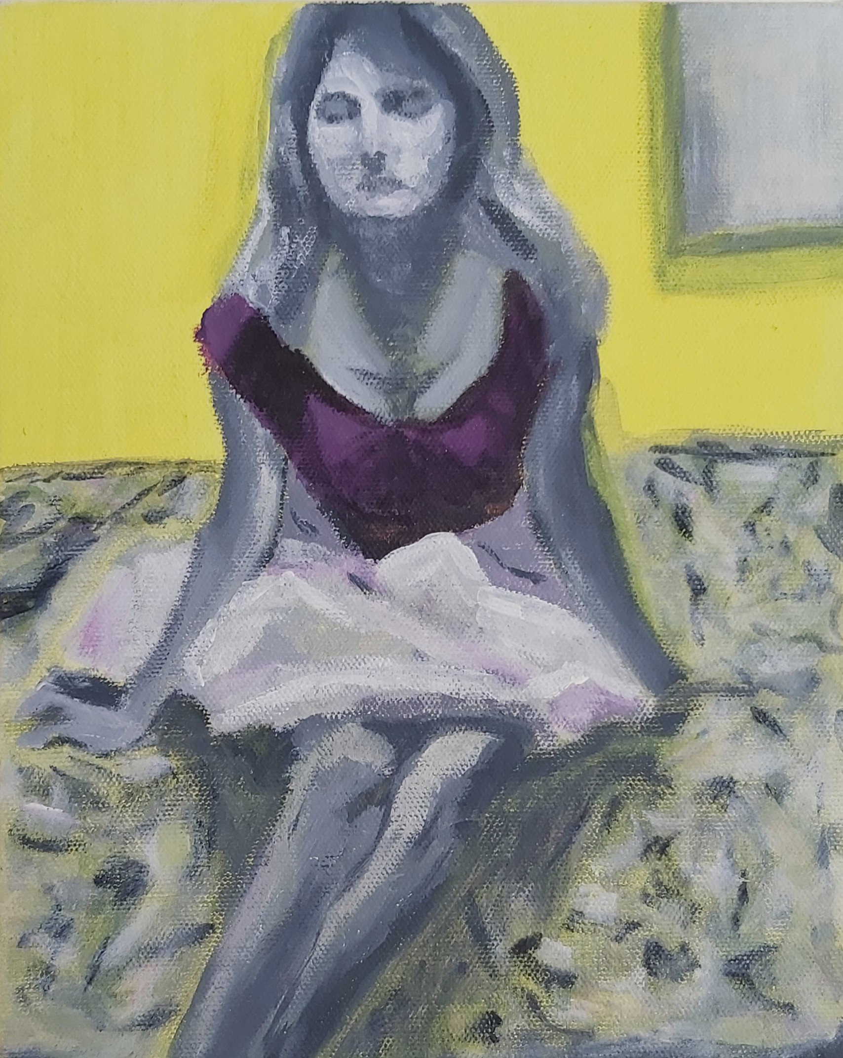 Portrait of a girl in isolation, acrylic painting by Tamara Pavlovic