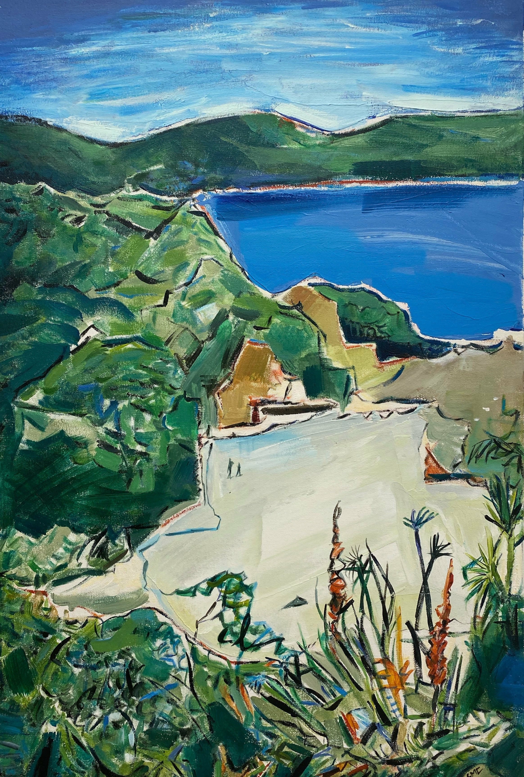 Cable Bay, acrylic painting by Stella Clark