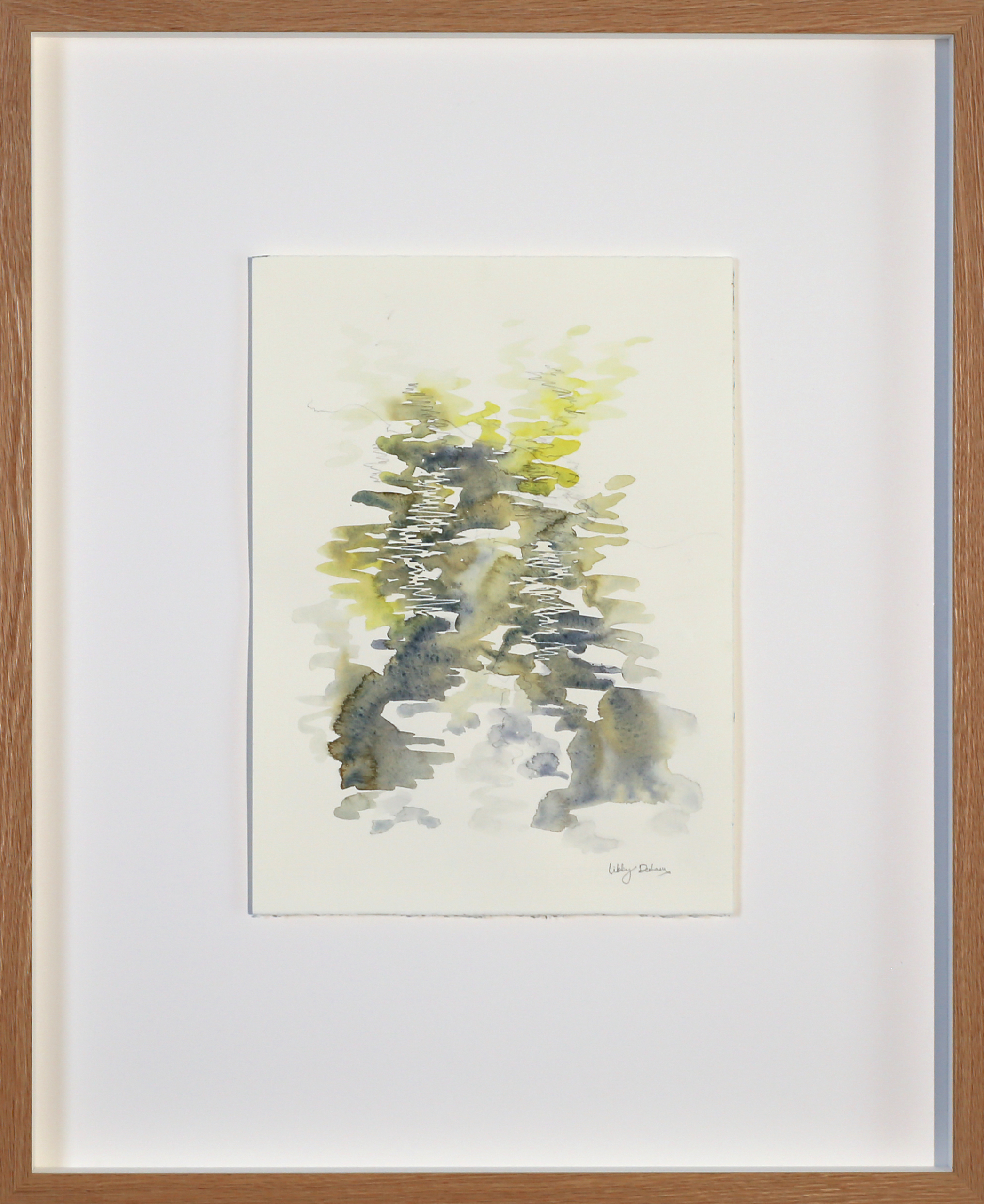 Transcribing Birdsong to Line – Lewins, framed watercolour painting by Libby Derham