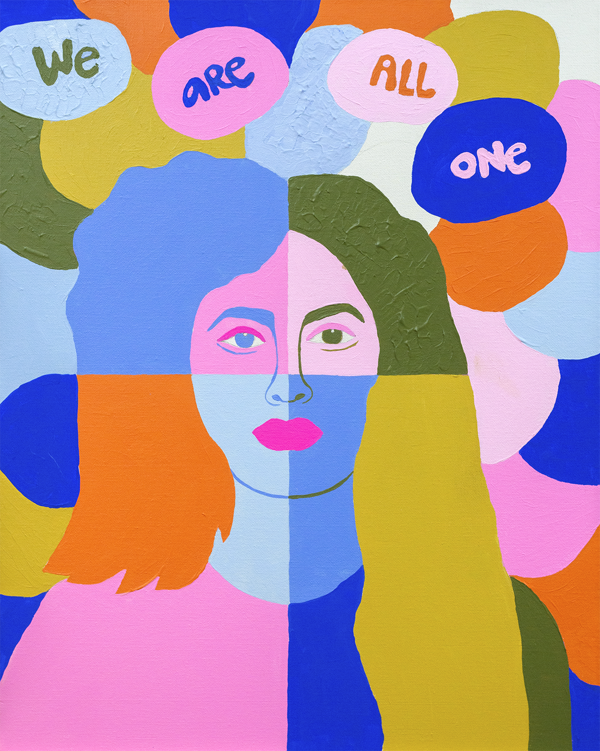 We are all one, acrylic painting by Camila Paz