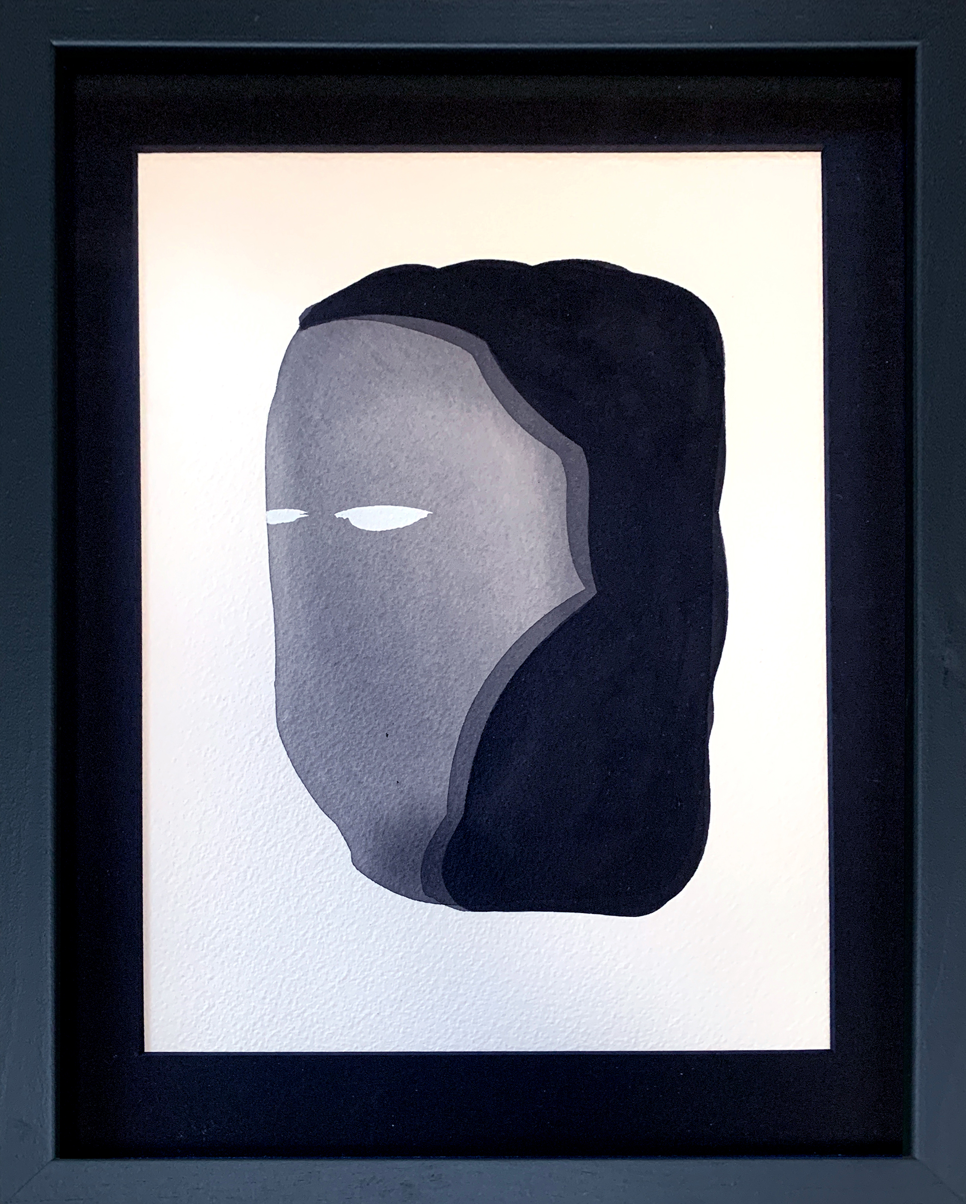 Iron Mask, Acrylic ink on paper, Craig McClure