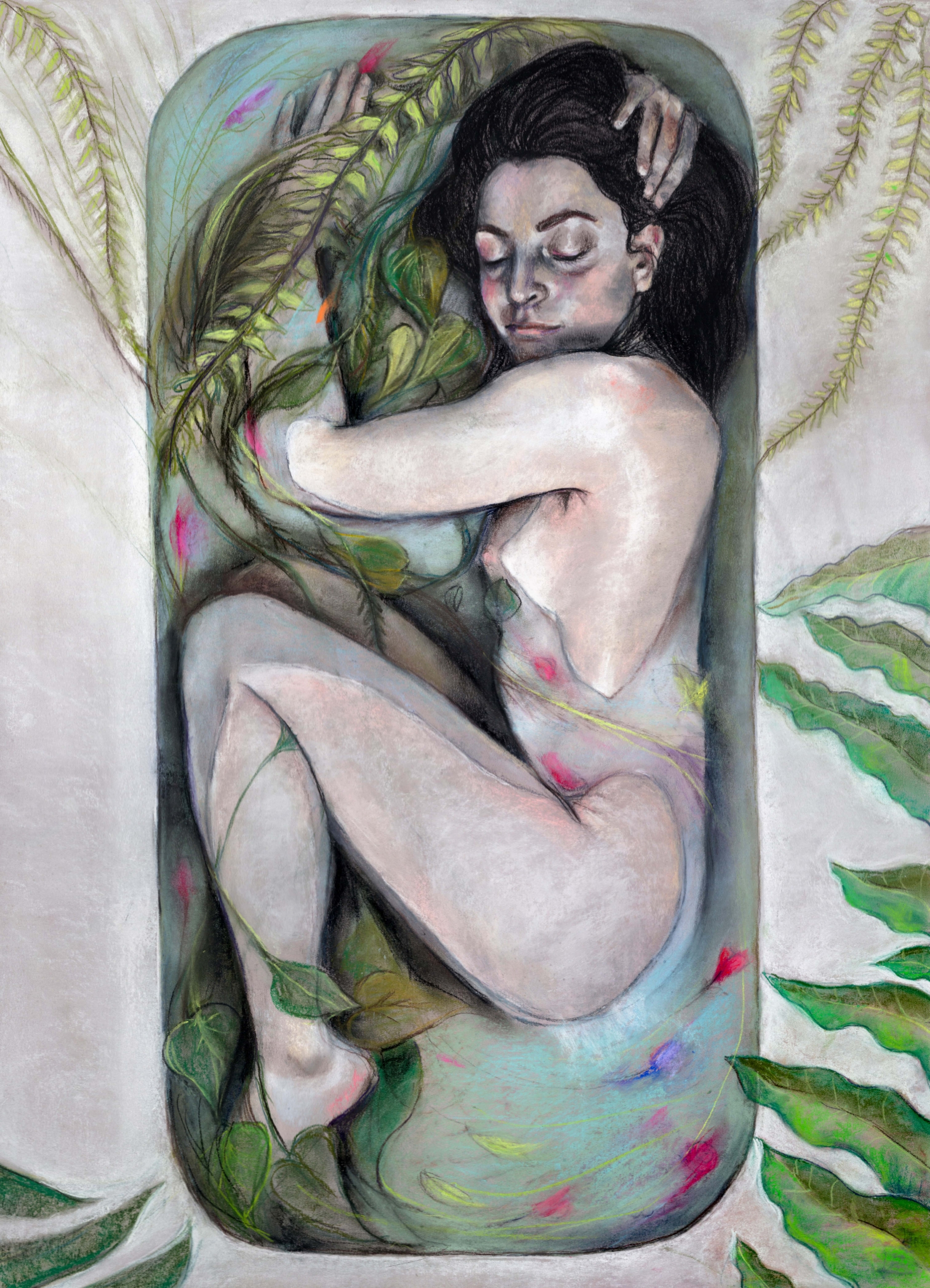 Ophelia in the Bath #5, Drawing by Laini Eckardt