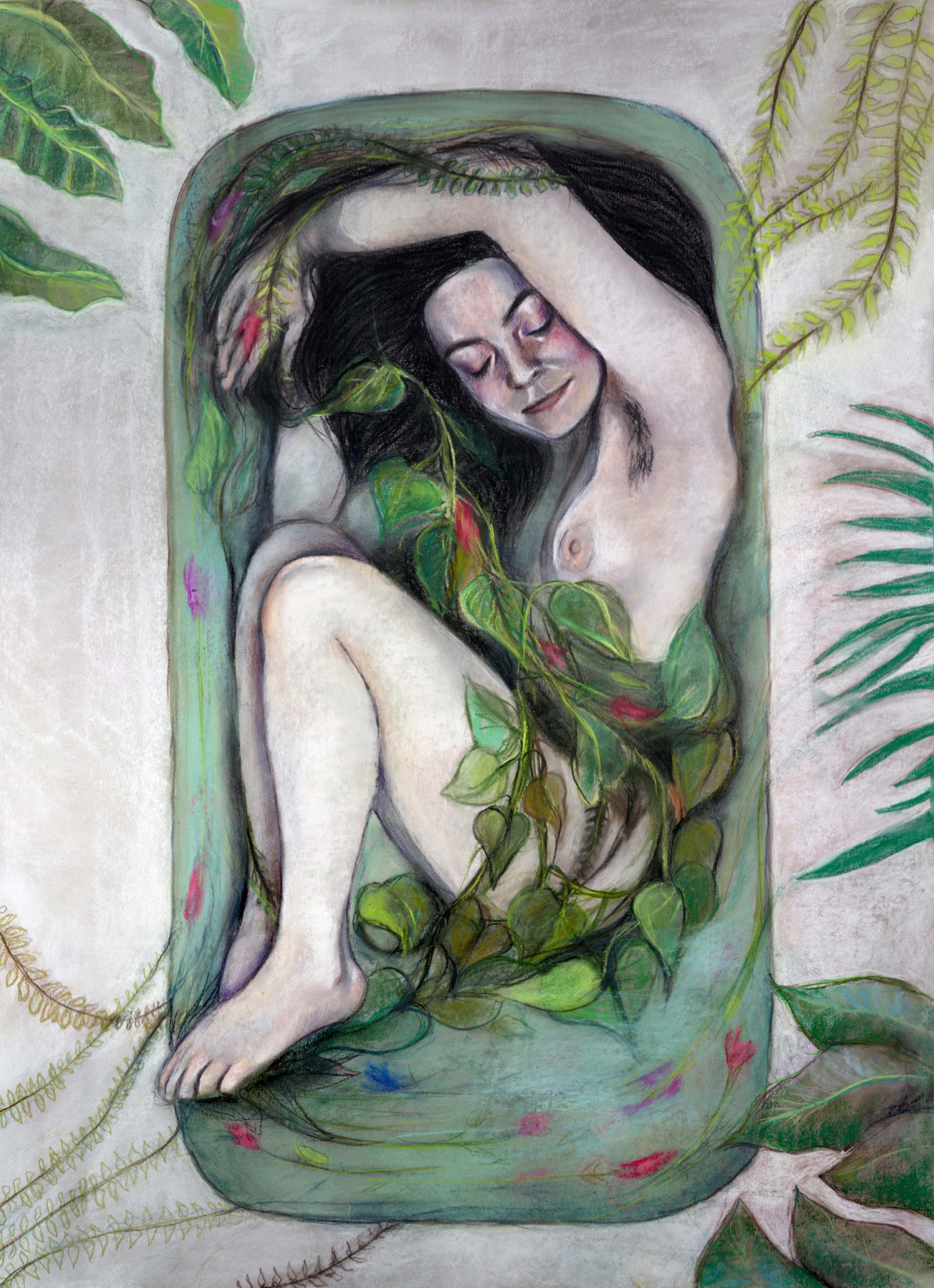 Ophelia in the Bath #6, Drawing by Laini Eckardt
