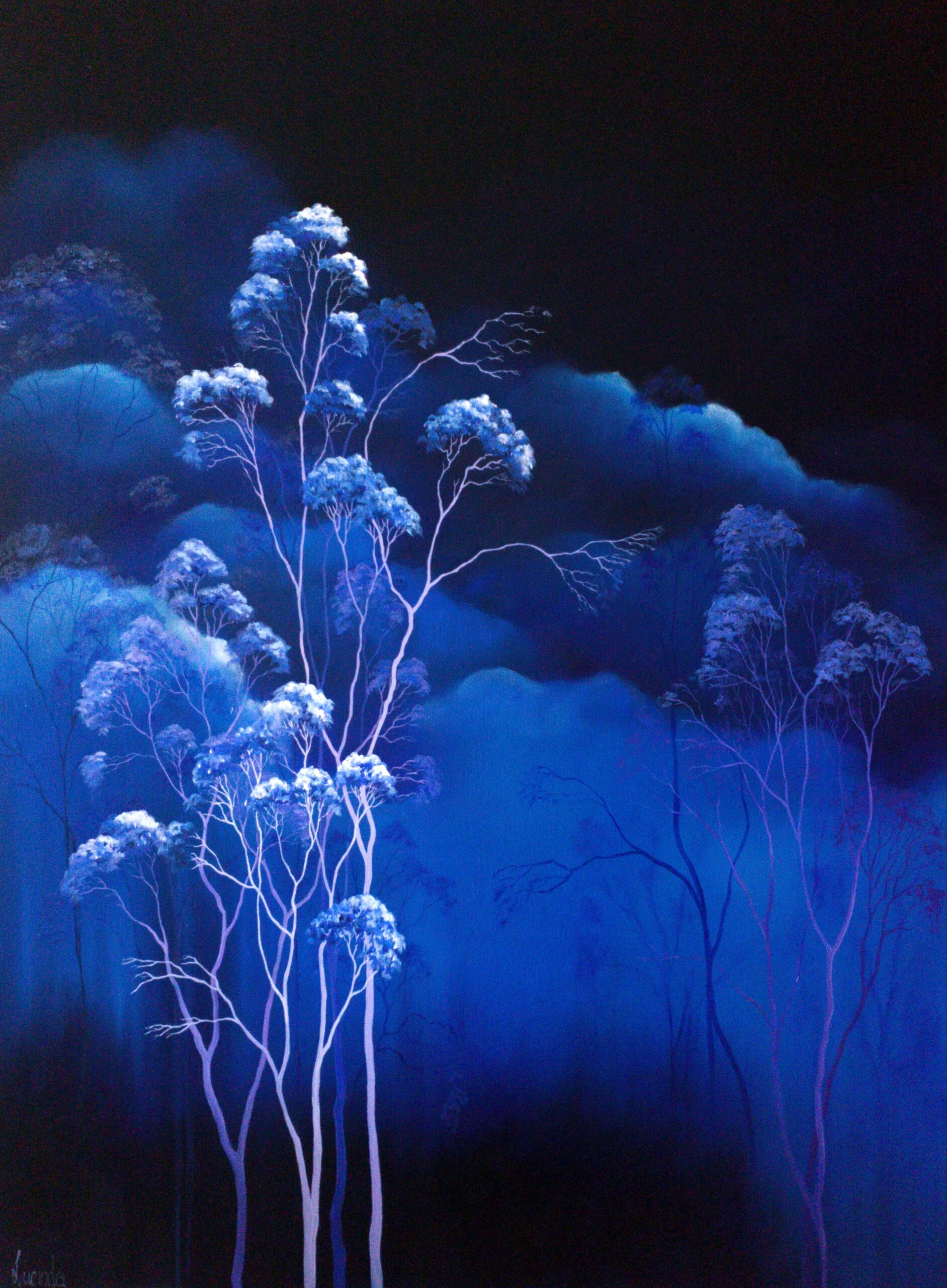 Night Lights, oil painting by Lucinda Leveille