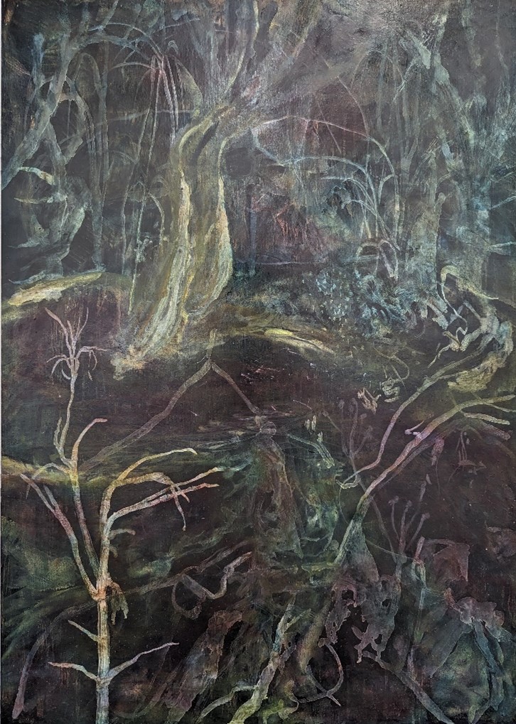 The Lagoon is Bleeding, painting by Jacob O’Shannassy