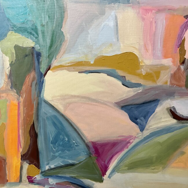 Ebb and Flow, Acrylic and oil pastel on canvas by Gina Ward